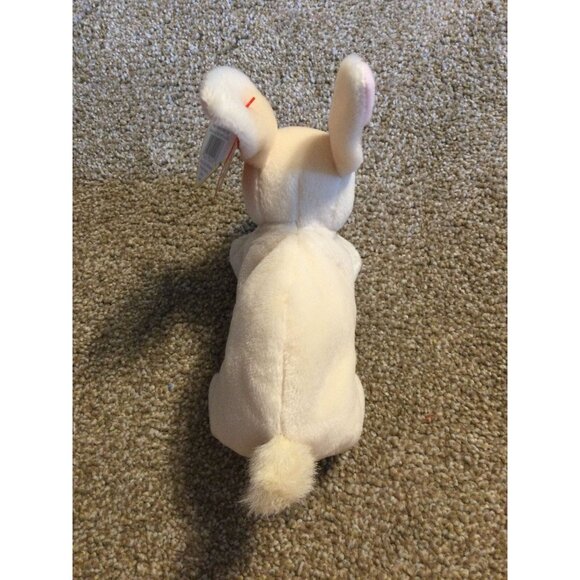 VINTAGE * TY BeanieBaby Plush - 1998 NIBBLER Bunny Rabbit - Picture 5 of 10